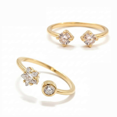 AARCHIS TRENDS gold plated ring set for women and girls Stainless Steel Gold Plated Ring