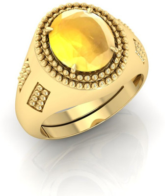 Pranjal Gems Stone Sapphire Gold Plated Ring