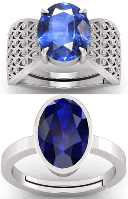 BHAIRAW GEMS Moonstone Stone Silver Adjustable Ring Stainless Steel Ring