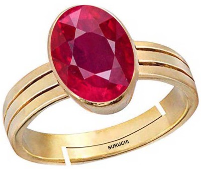 Suruchi Gems & Jewels Ruby (Manik) 6.25 Ratti or 5.5 Ct Gemstone Panchdhatu (5 Metal) Women Adjustable Stone Ring