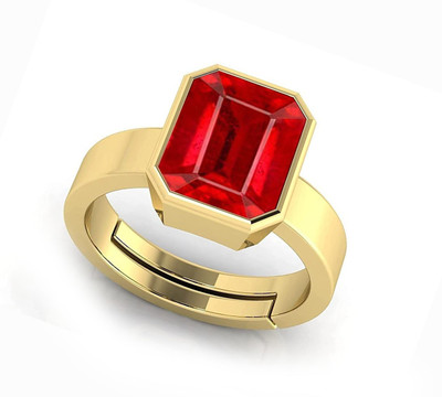 BWM GEMS Certified 4.25 Ratti Ruby Stone ( Manik ) Panchdhatu Alloy Ruby Ring