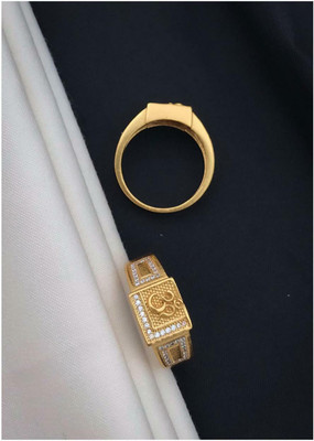 Dhinita Tex Brass Cubic Zirconia Gold Plated Ring
