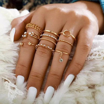 Designs By Jewels Galaxy Brass Gold Plated Stack Ring
