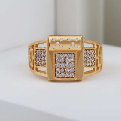 mahi creation Brass, Copper Cubic Zirconia Gold Plated Ring