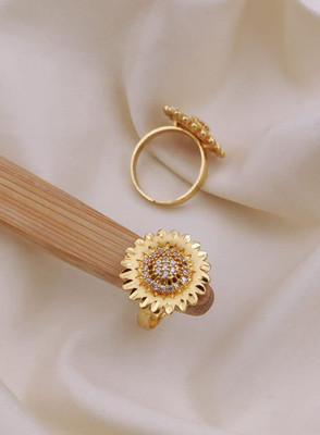 SHIVAY FASHION HUB Alloy Diamond Gold Plated Ring