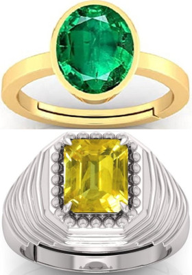 BHAIRAW GEMS Ratti Stone Adjustable Ring for Men & Women Stone Emerald, Sapphire Ring