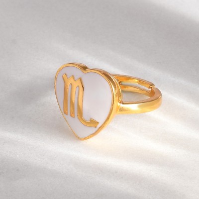 Voylla Zodiac Scorpio Enamel Ring Brass Gold Plated Ring