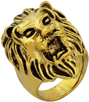 MissMister Gold plated Brass, Lion Head, heavy Fashion finger ring Men Brass Gold Plated Ring