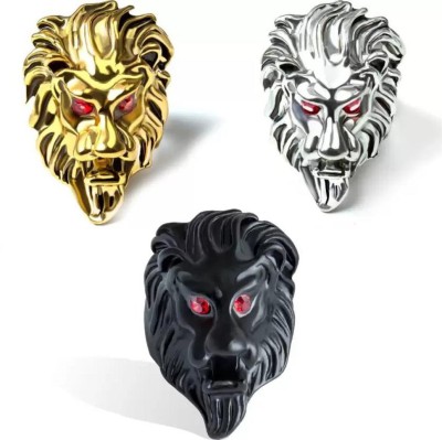 db enbloc Stainless Steel black, Silver, and Gold Plated lion Ring Brass Ring