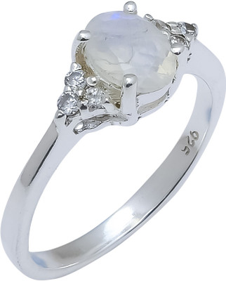 anika jewellers White Rainbow Moonstone Topaz Gemstone 925 Sterling Silver Ring For Her Sr-127 Sterling Silver Ring