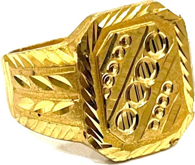 DMJ Premium HighQuality Gold Look Finely Detailed Handmade Ring (DM-D1-03) Brass Gold Plated Ring