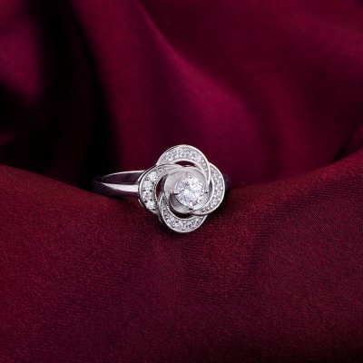 GIVA Sterling Silver Cubic Zirconia Rhodium Plated Ring