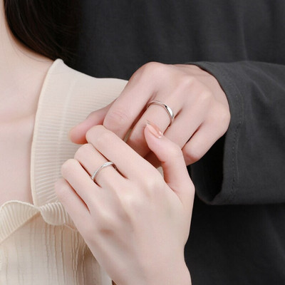Teeragaj MOBIUS Shape Couple Ring for lovers Gift for Girlfriend Boyfriend Valentine Gift Stainless Steel Platinum Plated Ring Set