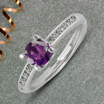 REIKI CRYSTAL PRODUCTS Natural Amethyst Gemstone Adjustable Ring for Girls & Women Stone Amethyst Ring
