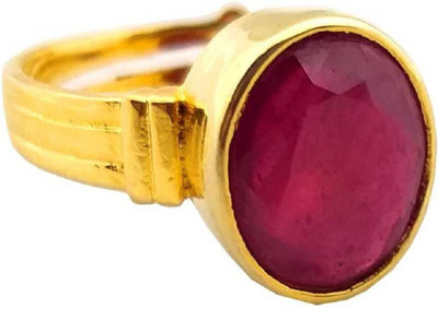 Gemzonite Stone Ruby Gold Plated Ring