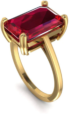 Ceylonmine01 Ruby Ring Formal Wear Square Gold Finish with Adjustable for Him/Her Stone Emerald Gold Plated Ring