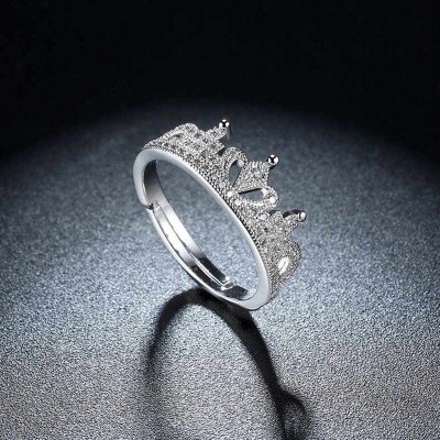 Jewels Galaxy designer crown ring with silver plated Alloy Silver Plated Ring