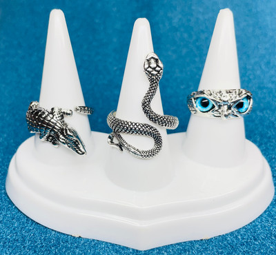 sky enterprises Pack 3 Ring for Men and Women (Adjustable) Steel Ring