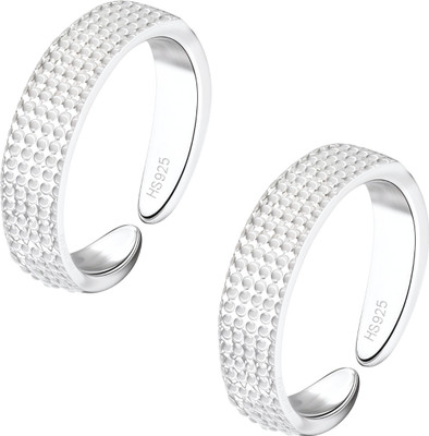 HighSpark 92.5 Silver - Dotted Embossed Band Toe Rings Sterling Silver Toe Ring