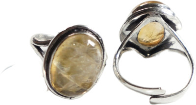 Maitri Export Natural Crystal Oval Stone Crystal Ring