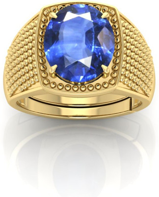 Pranjal Gems Crystal Sapphire Gold Plated Ring