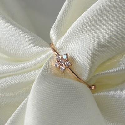 The Bello Star Celestial Rose Gold Sterling Silver Cubic Zirconia Rhodium Plated Ring