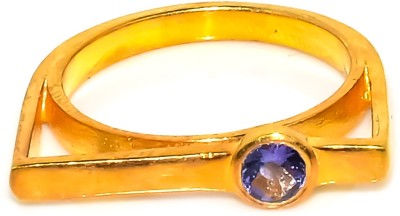 jete Stackable Statement Sterling Silver Tanzanite Gold Plated Ring