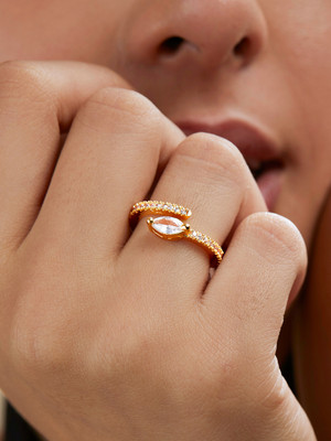 MINUTIAE Ring for Women & Girls Brass Gold Plated Ring