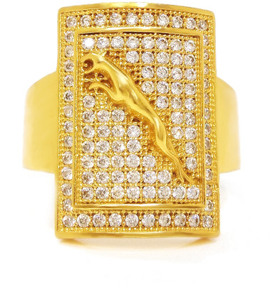 Pandadi Jewell Brass Diamond Gold Plated Ring