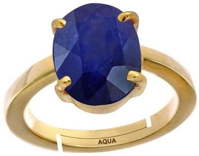 AQUAGEMS Blue Sapphire (Neelam) 8.25 Ratti or 7.5 Ct Panchdhatu (5 Metal) Men Adjustable Stone Ring