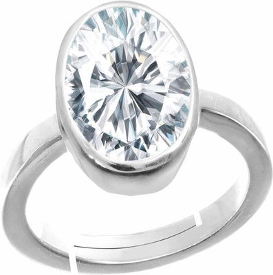 Gemzonite Brass Zircon Silver Plated Ring