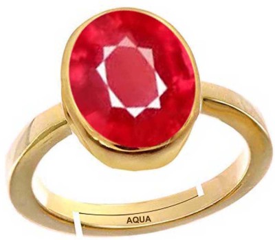 AQUAGEMS Ruby (Manik) 6.25 Ratti or 5.5 Ct Gemstone Panchdhatu (5 Metal) Women Adjustable Stone Ring