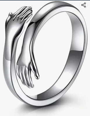 White Chimes KJ Verma Silver Hug Ring For Boys & Girls (Pack Of 1) Alloy Ring