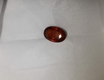 Gemzonite 4.5Carat Hessonite Garnet Gomedh Loose Gemstone For Unisex Brass Ring