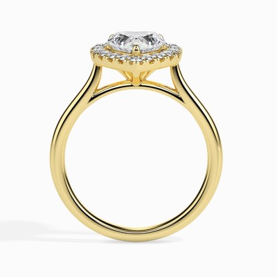 Goldhartz Women's Halo Heart Solitaire Ring - 925 Sterling Silver For Wedding Sterling Silver Zircon Sterling Silver Plated Ring
