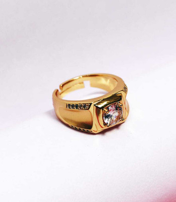 Reet Creation PD-1 Brass Diamond Gold Plated Ring