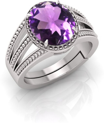 Anjali Corporation 3.25 Ratti To 21.25 Ratti Katela Stone Silver Plated Ring With Lab Certificate Brass Amethyst Silver Plated Ring