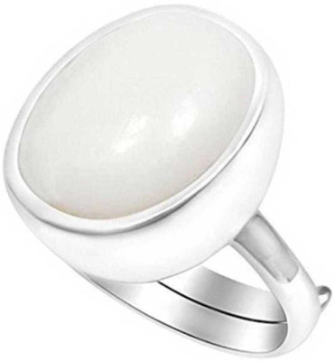 Gemzonite Opal stone Ring 6.25 - 7.25 ratti Lab Certified effective stone... Alloy Opal Silver Plated Ring