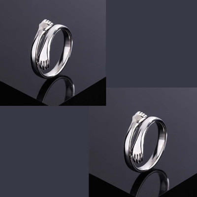 Neerajyoti Special valentine day Gift Ring For Women and Girls (Couple Ring) Alloy Silver Plated Ring Set