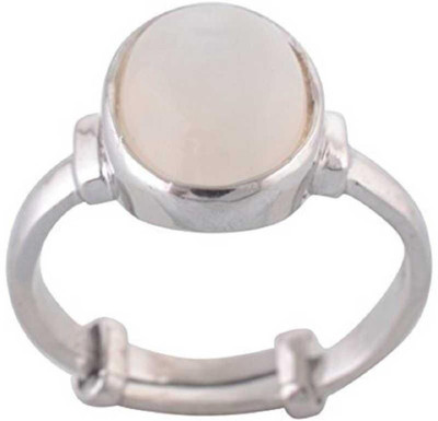 Gemzonite Effective & Natural 6.25 ratti Opal Stone Ring for Astro Purposes... Alloy Opal Silver Plated Ring