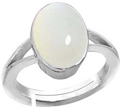 PTM Moonstone (Chandrakant) 7.25 Ratti or 6.5 Ct Natural Gemstone bis Hallmark 925 Sterling Silver Ring