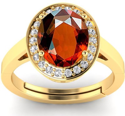 APSSTONE 9.00 Ratti/8.25 Carat Natural Gomed/Garnet Stone Astrological Purpose Gold Ring Metal Gold Plated Ring