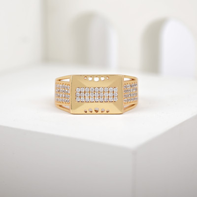GORASH CREATION Alloy Cubic Zirconia Gold Plated Ring