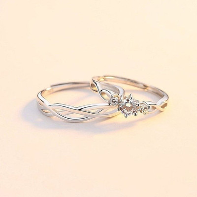 Deevora Couple Ring | Engagement Ring | Marriage ring | Women Ring Alloy Rhodium Plated Ring