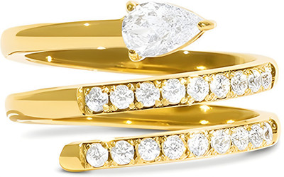 Elinor Jewels Stainless Steel Gold Plated Ring