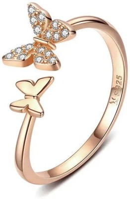 STYLE KRAFT SV Pleasing Butterfly Everyday Ring for Women Girlfriend friends velentine gift Brass, Metal, Alloy, Sterling Silver, Copper Cubic Zirconia, Crystal Sterling Silver Plated Ring