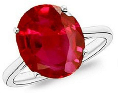 Gemzonite Stone Ruby Silver Plated Ring