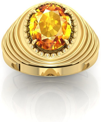 ShreeBalaji YELLOW CHAKAR OVAL G Brass Agate Gold Plated Ring