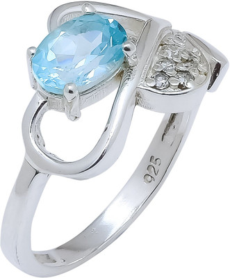 anika jewellers Blue Topaz Natural Gemstone 925 Sterling Silver Ring For Her Sr-208 Sterling Silver Ring