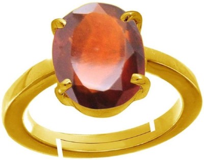 Gemzonite 5.5 Carat Metal, Zinc, Bronze, Brass, Copper Garnet Gold Plated Ring Brass Garnet Gold Plated Ring